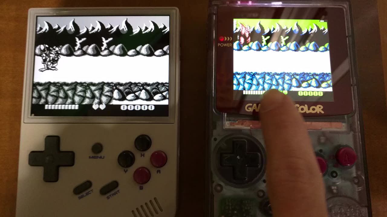 RG35XX side-by-side with Gameboy color