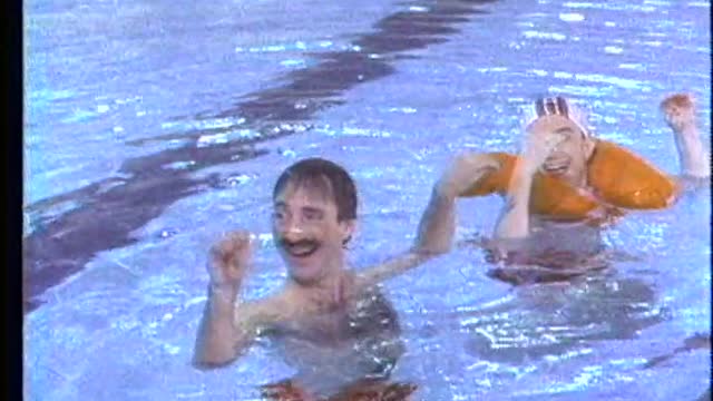 SNL sketch ‘Synchronized Swimming’ from 1984 with Harry Shearer, Martin Short, and Christopher Guest