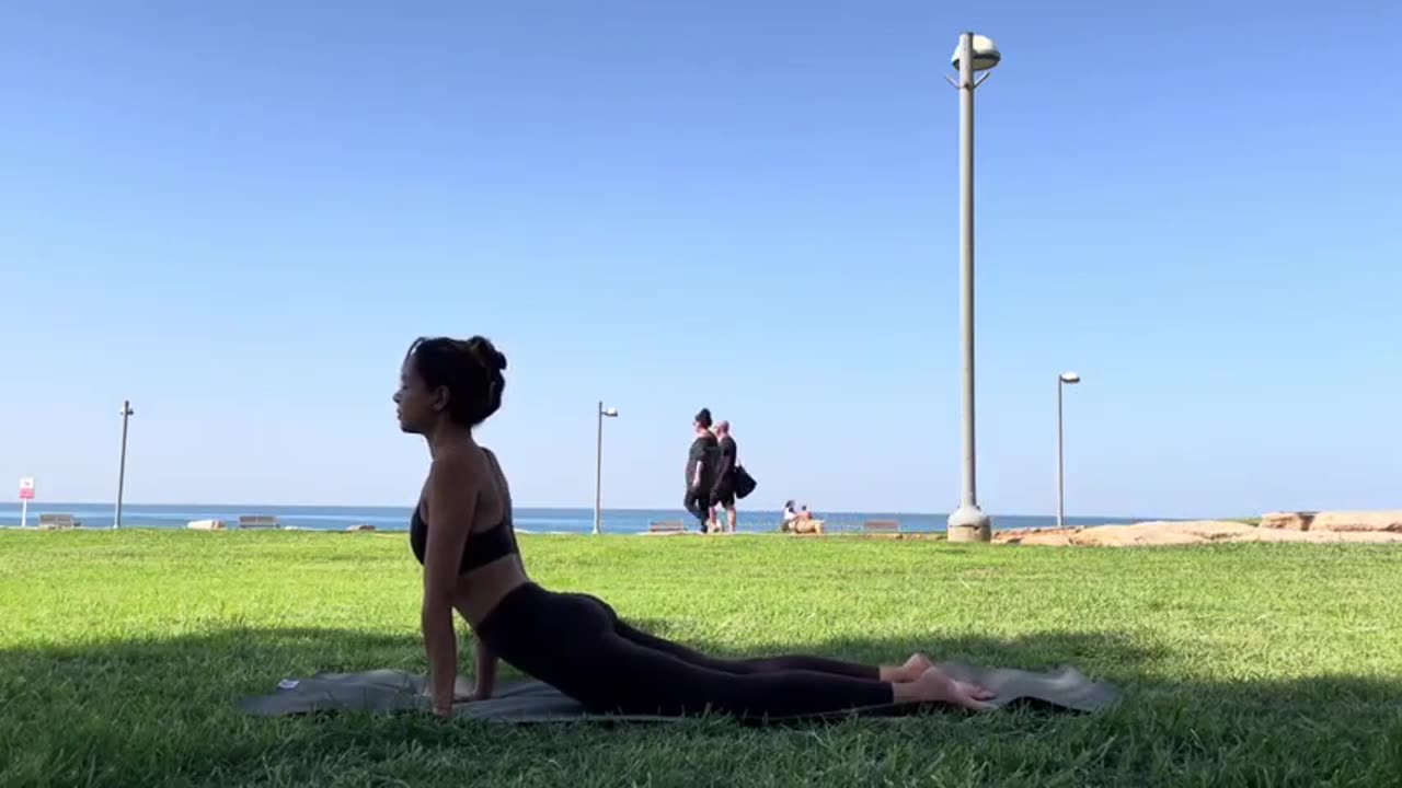 Yoga Stretching on Ground