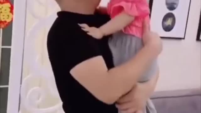 Cute Chinese Dad And Daughter - Funny And Adorable