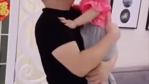 Cute Chinese Dad And Daughter - Funny And Adorable