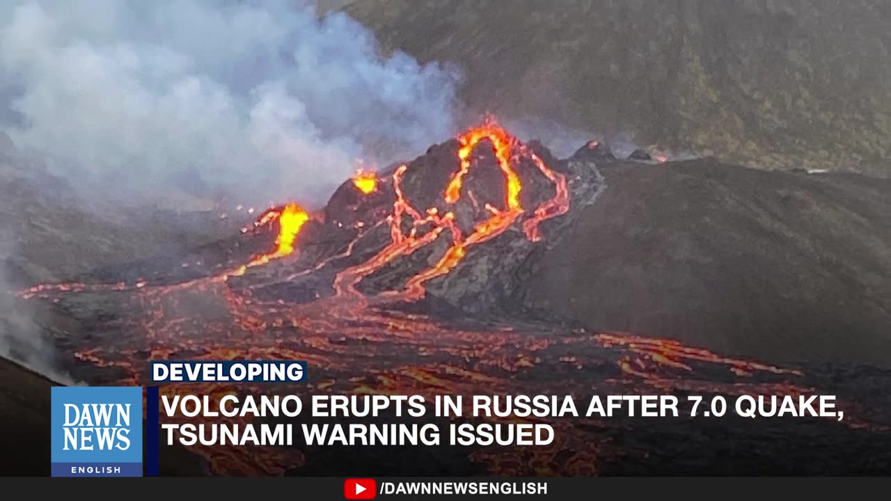 Volcano Erupts in Russia After 7.0 Quake, Tsunami Warning Issued _ Dawn News English