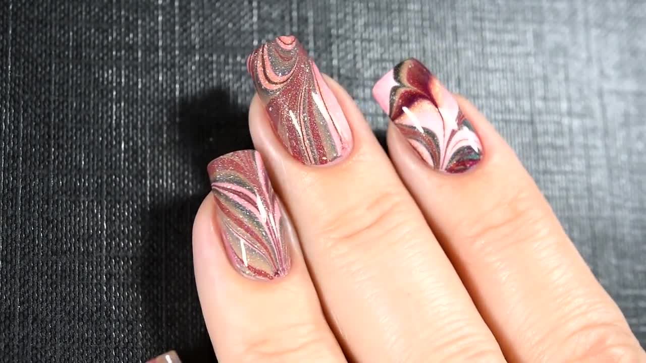 Water Marble Nail Art Tutorial