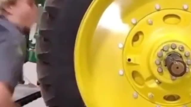 An accident happened when the repairman repaired the car.
