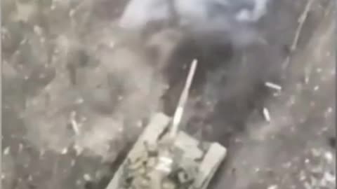 Ukrainian forces take out Russian tank hiding in the woods.mp4
