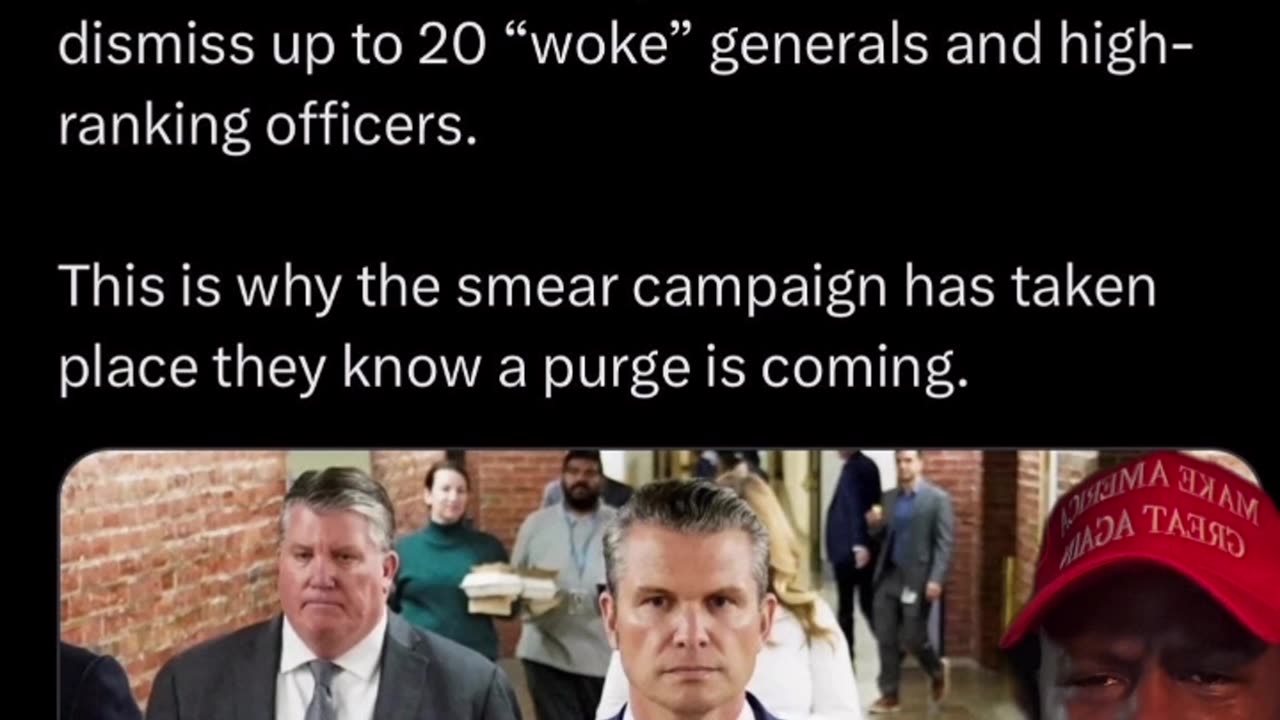 Pete Hegseth If Confirmed as Secretary of Defense Will Dismiss Up To 20 “Woke” Generals