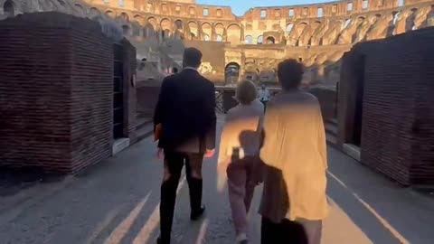 Elon Musk at the Colosseum.