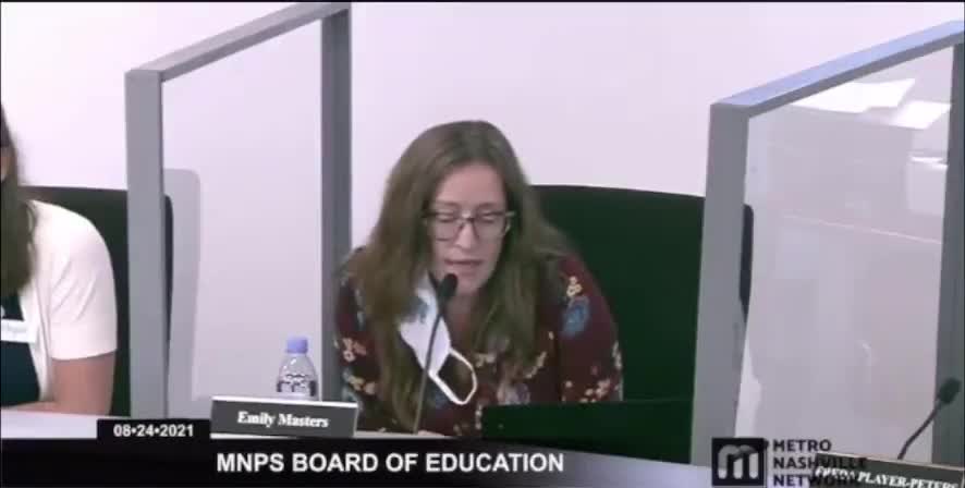MNPS Board Member Removes Mask While Reading After Voting For Mask Mandates