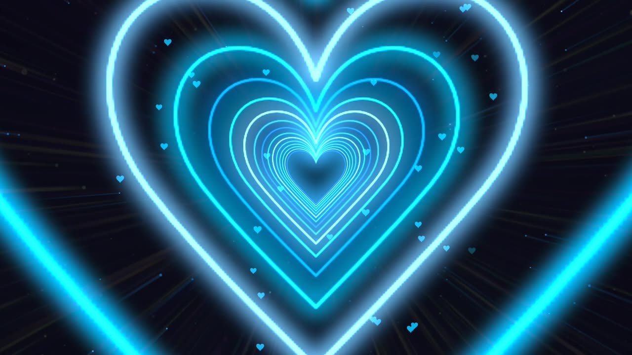 972. Color Changing Heart Tunnel Animation Video Heart