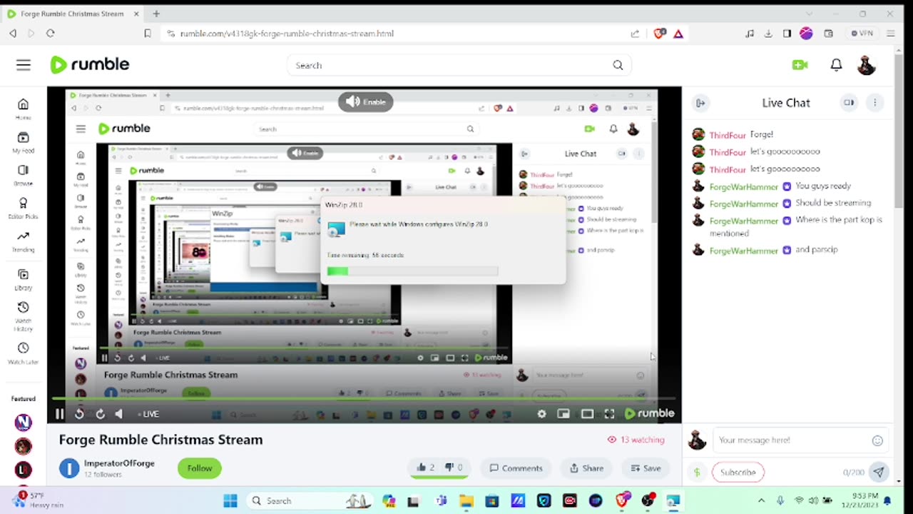 Forge Rumble Christmas Stream