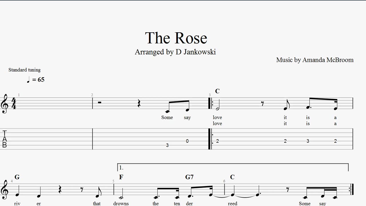 How to play The Rose on guitar