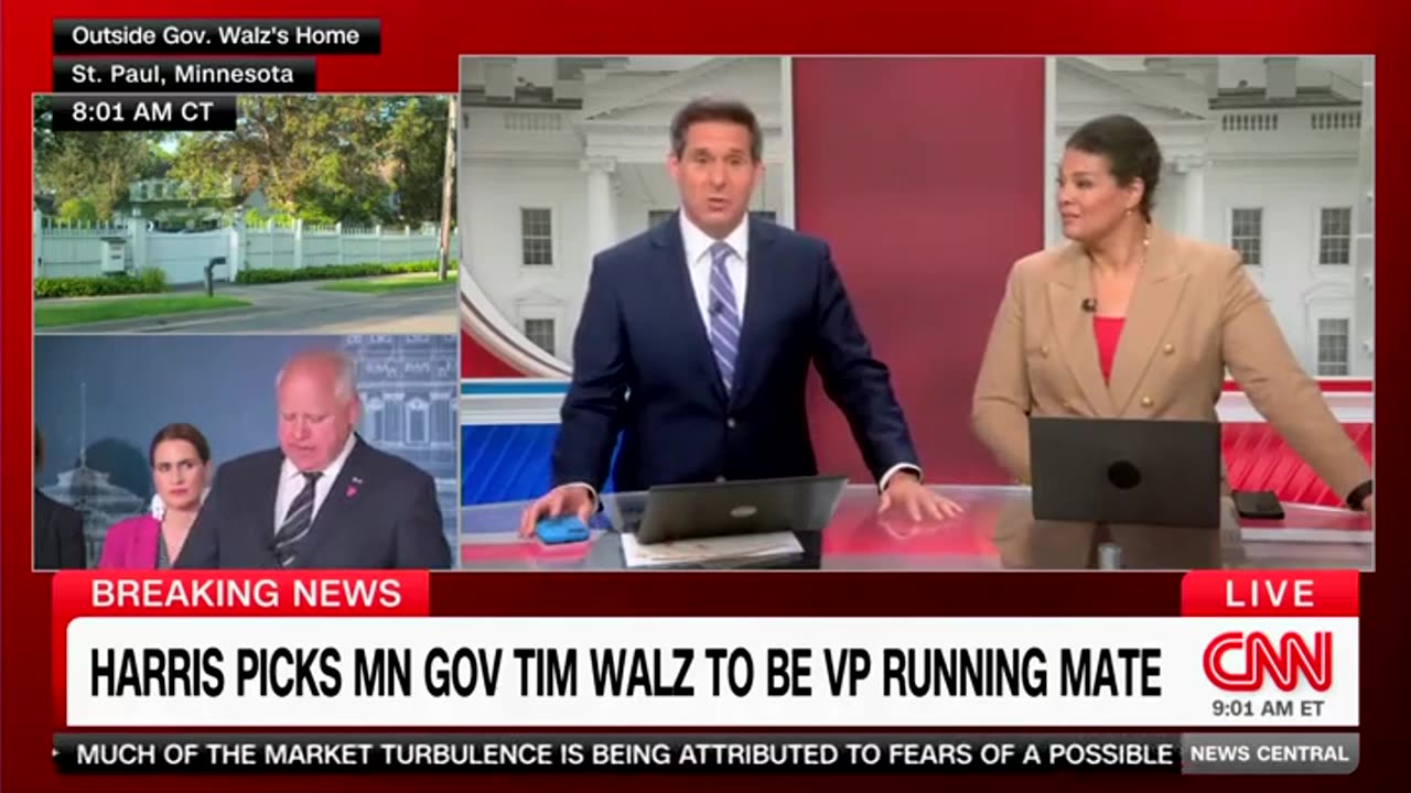 CNN White House Reporter Gushes Over Kamala Harris Picking Tim Walz