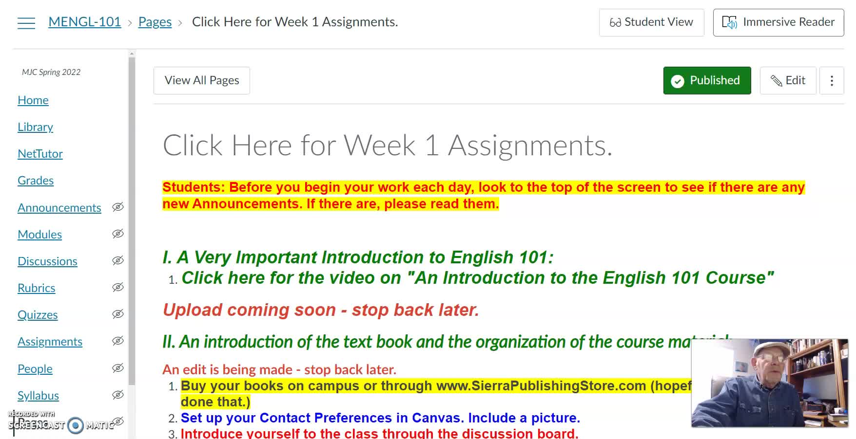 English 101 Introduction & Text Overview