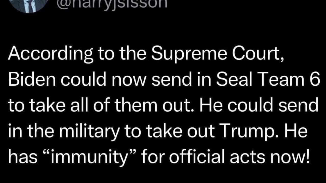 Harry Sisson calls Joe Biden to take illegal actions On Trump