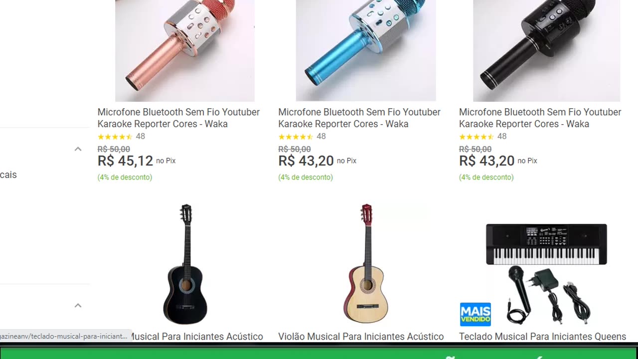 Microfone Bluetooth Sem Fio Youtuber Karaoke Reporter Cores - Waka