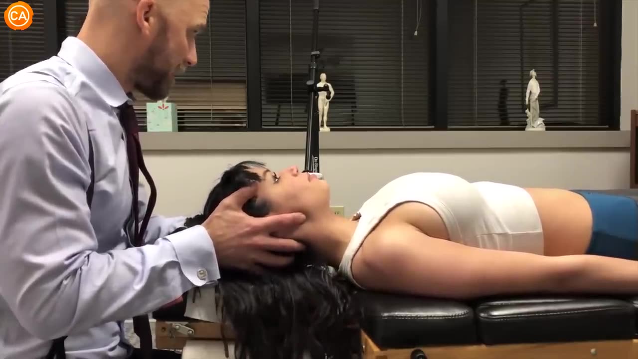 Petite ballerina,EXPLOSIVE Cracks Full Spinal Exam - ASMR Chiropractic