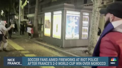 Soccer Fans Clash With Riot Police In Nice, France