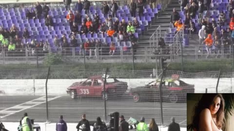 Banger racing crashes