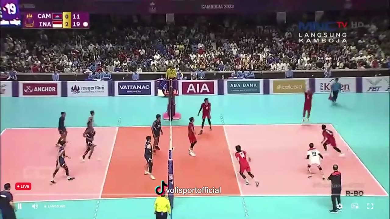 Volly putra Indonesia vs Kamboja Seagames 2023