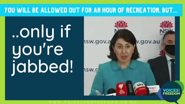 Australia: You'll be allowed out for a hour but only if you're jabbed!🤬