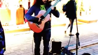 Guitaruist at night, Ciudad Vieja, Montevideo