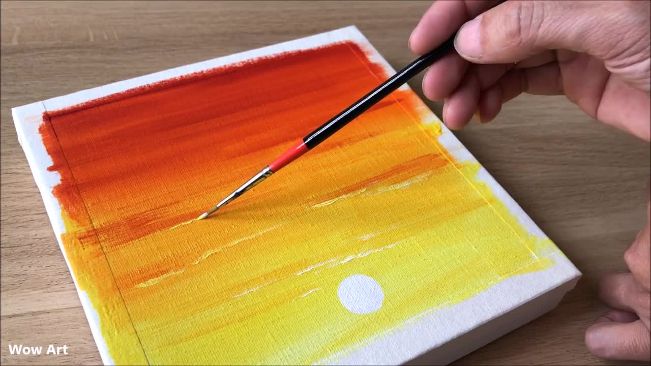 Daily Challenge #34 / Easy Art / Power lines at sunset painting