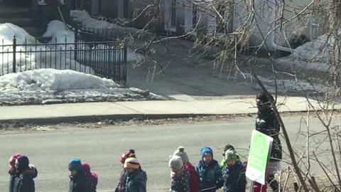 Women spotted walking 24 kids on a leash