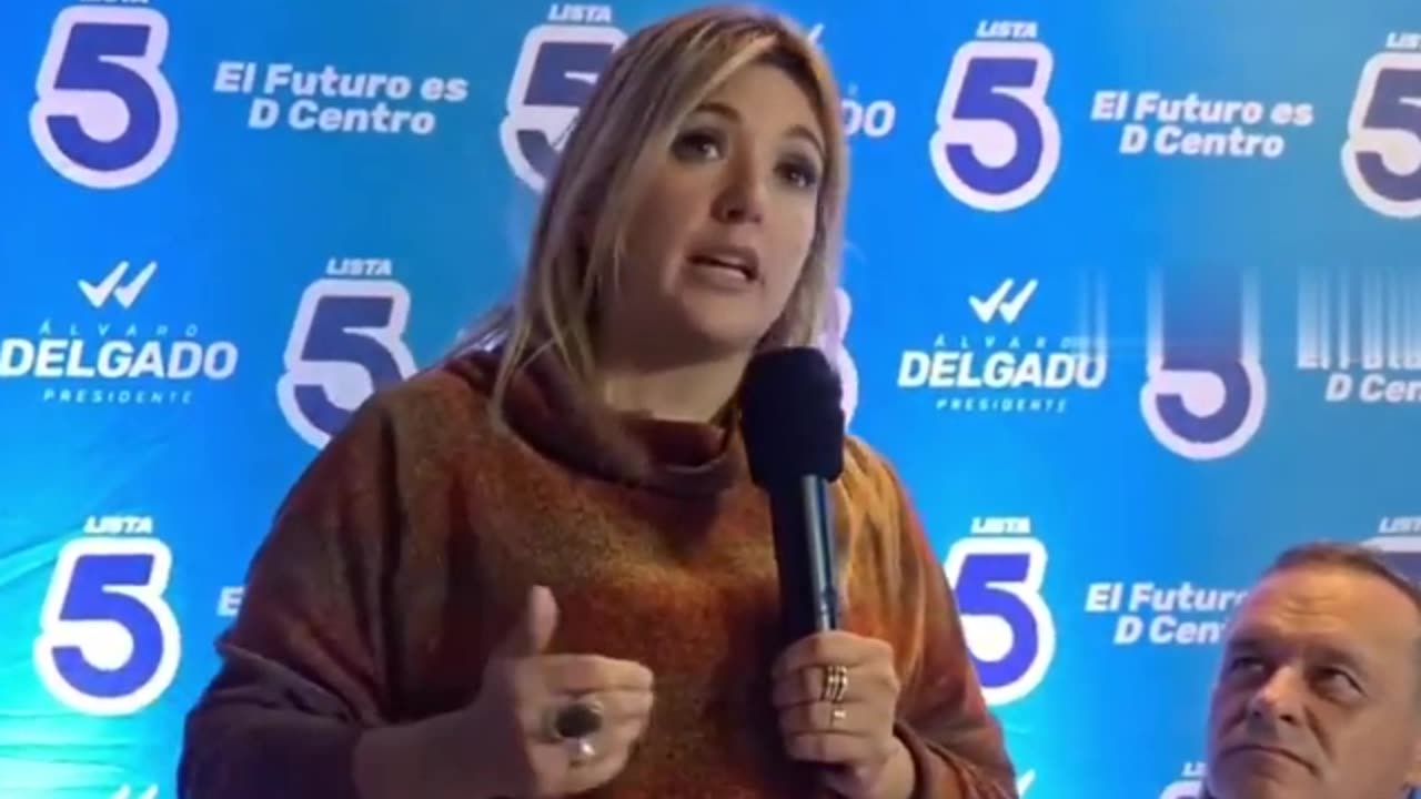 Palabras de Valeria Ripoll con Álvaro Delgado en el Municipio E de Montevideo (11/05/2024)