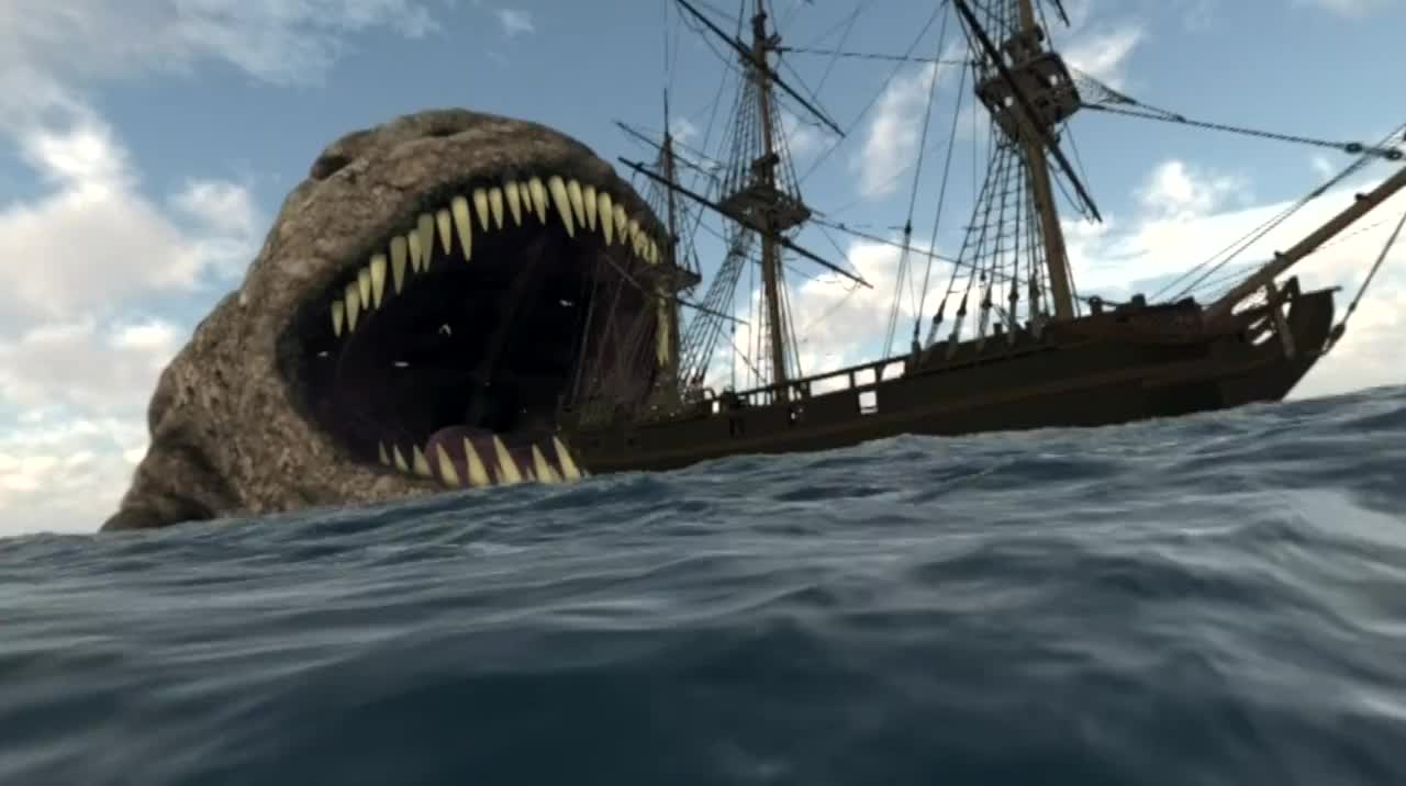 360 Virtual Reality Sea Monsters and Dragons: scary 360 3D VR video