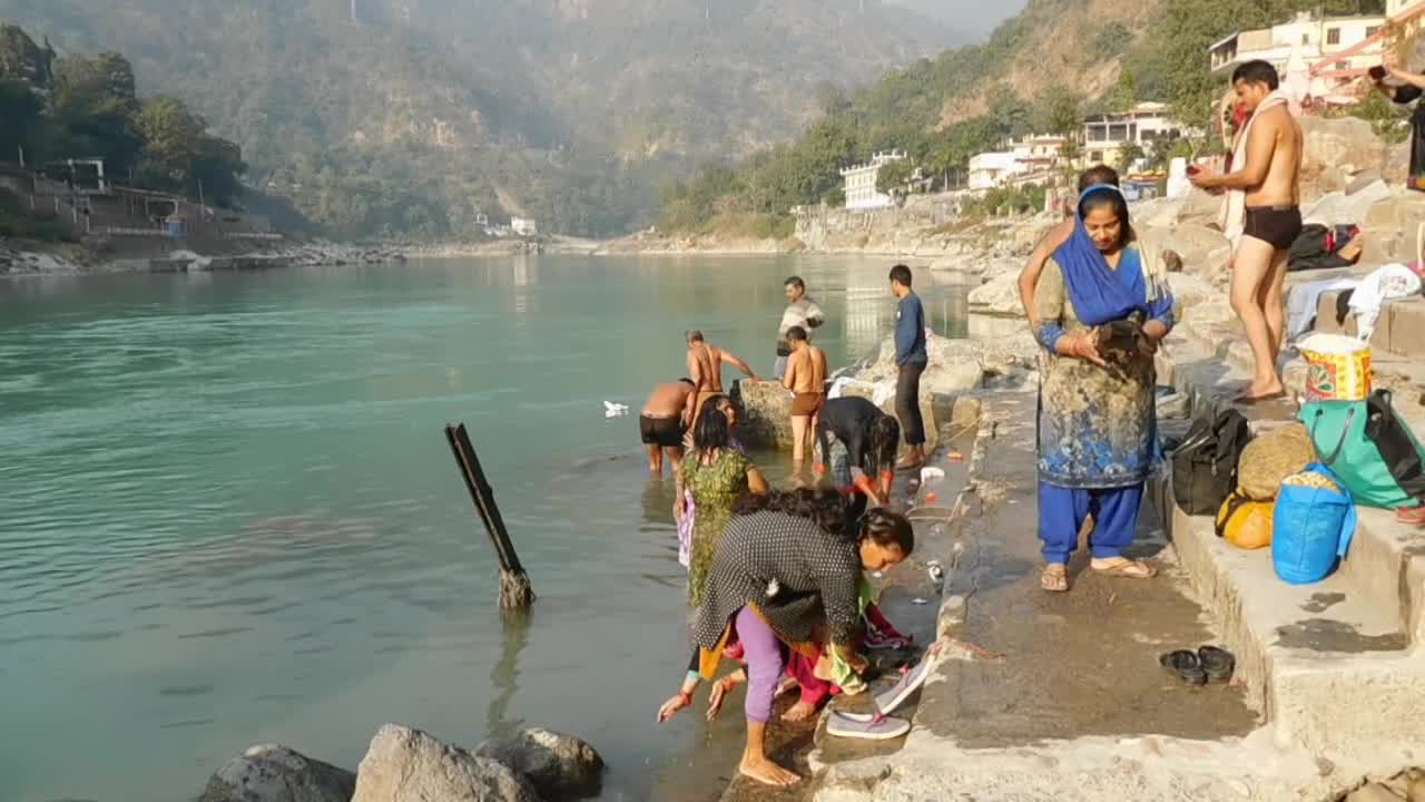 Indian yoga capital Rishikesh on Ganga