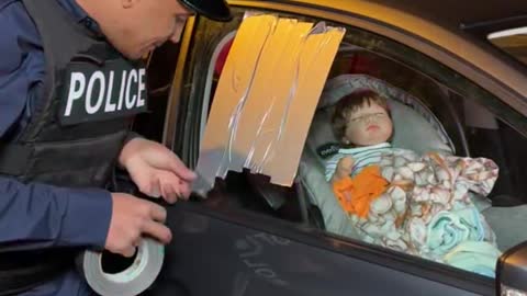 Police Officer saves “Baby” locked in a Car