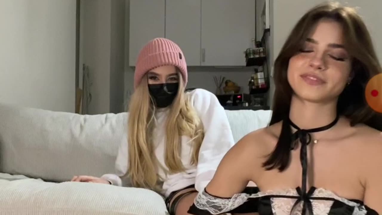 Very ticklish girl with pink hat