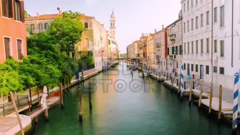 Italy Landmark Venice Architecture City Europe Tourism Vacation Old Gondola - Stock Footage