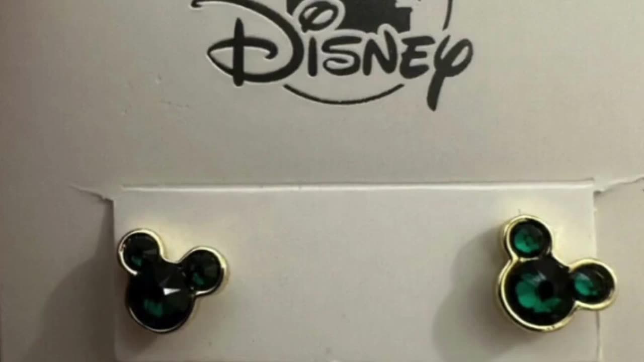 Disney Parks Mickey Mouse Faux Emerald May Birthstone Stud Earrings Gold Color #shorts