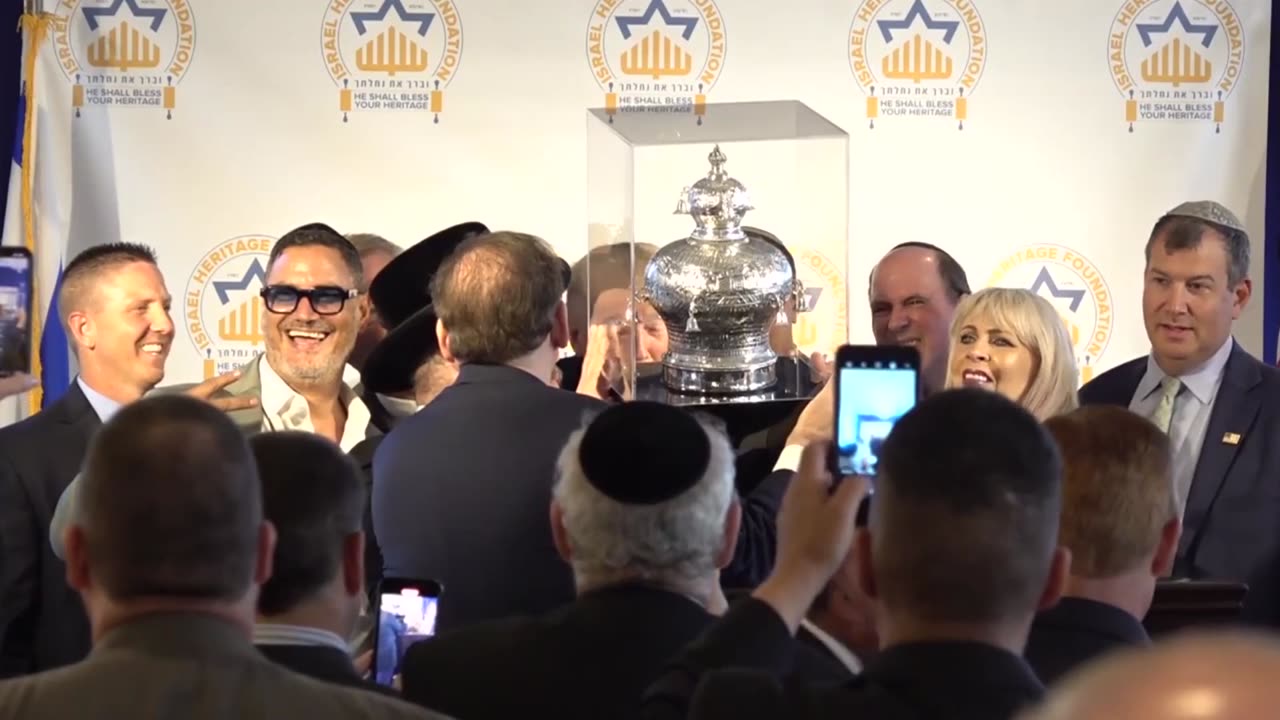 Donald Trump Presented With A 'Torah Crown' By The Israel Heritage Foundation.