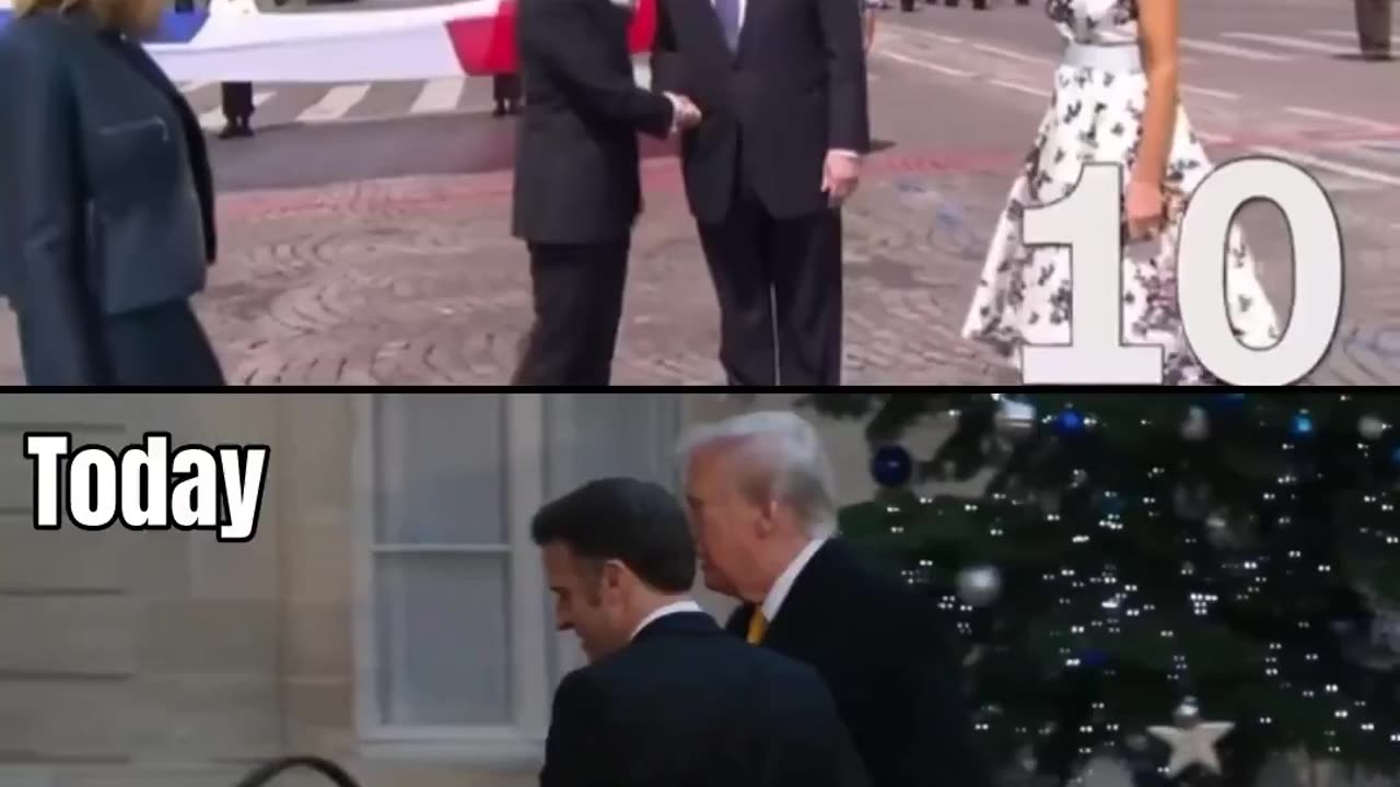 Donald Trump v Emmanuel Macron handshake battle round 2