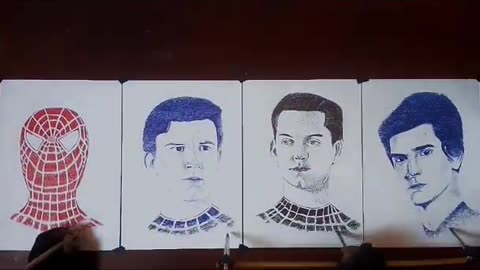 Drawing spider mans at the same time