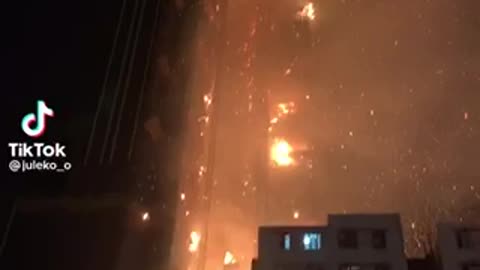 Apartment on fire