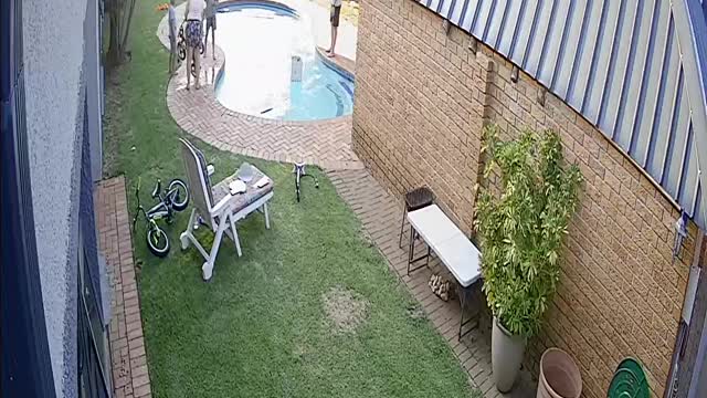 Kids Fall into Backyard Pool