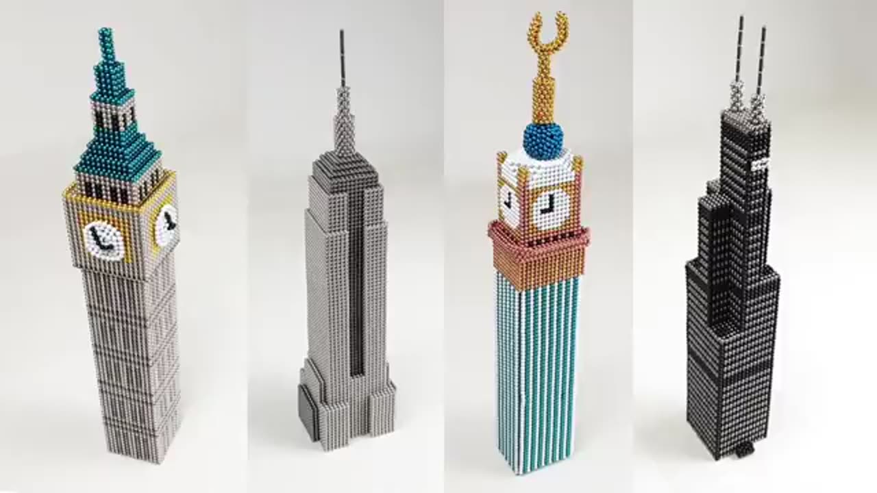 ASMR, All my Skyscrapers out of Magnetic Balls I Magnetic Games