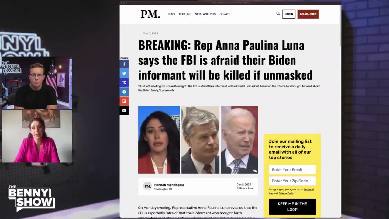 Rep Luna reveals why FBI fears Biden Whistleblower's life is in danger: