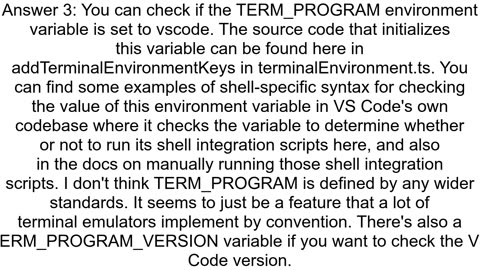 How to check whether shell scripts Vim running in VS Code integrated terminal
