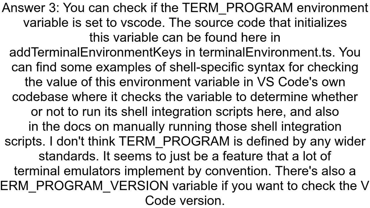 How to check whether shell scripts Vim running in VS Code integrated terminal