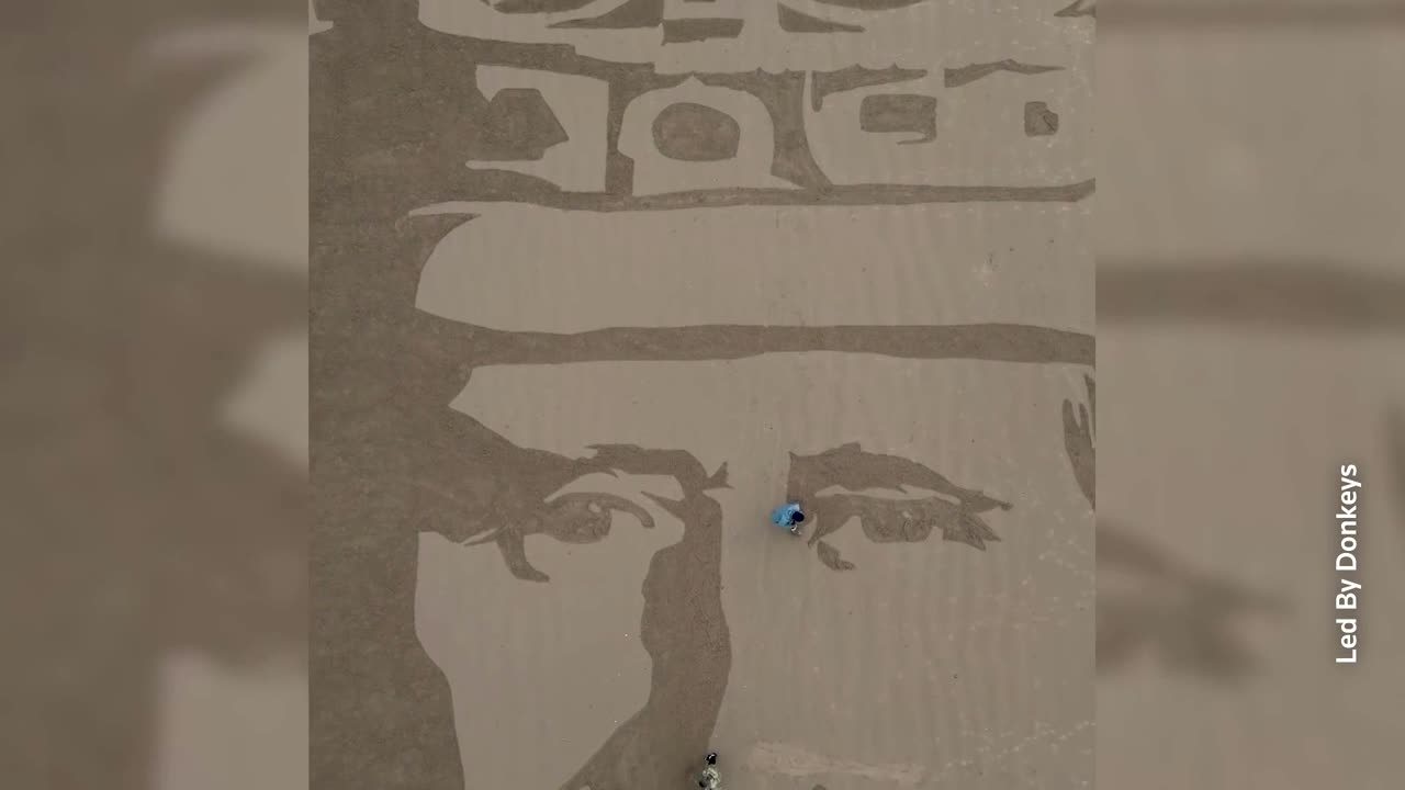 King Charles 'the last' drawn in the sand on UK beach