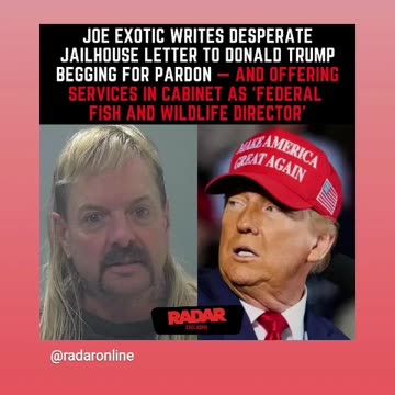 joe exotic is in jail trump will pardon him released him from jail 11/20/24