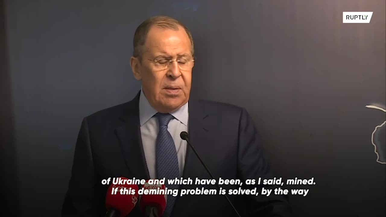 Russia to provide passage to the Mediterranean if Ukraine demines its waters - FM Lavrov (Ruptly)