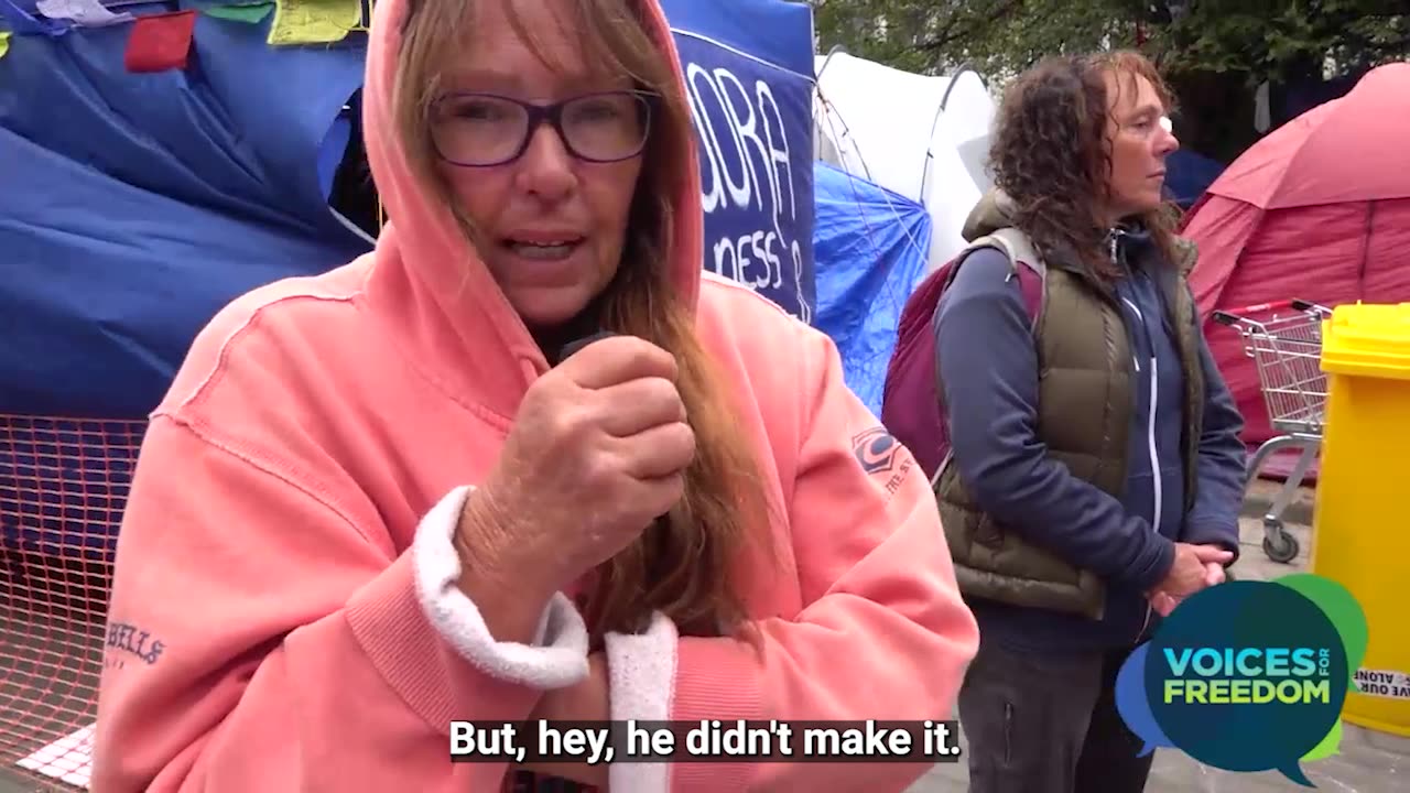 Peaceful Protest in Wellington - Donna Speaks about friend lost to heart failure