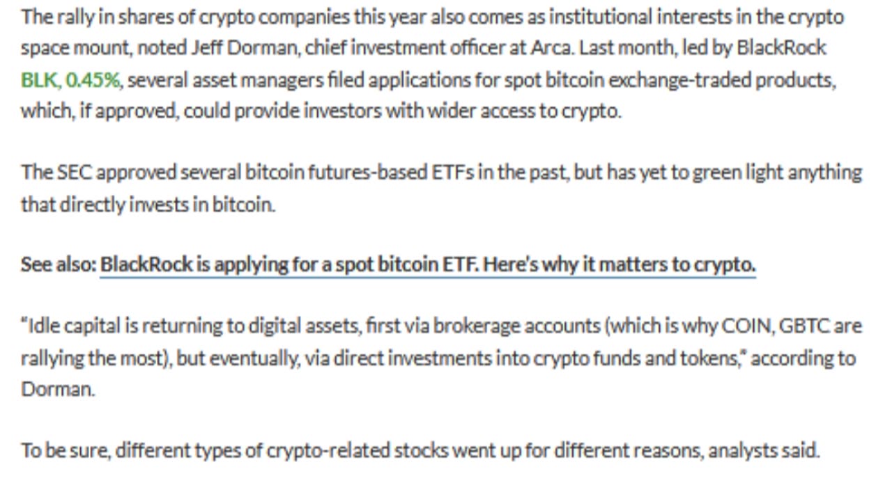 Why are crypto stocks outperforming bitcoin?