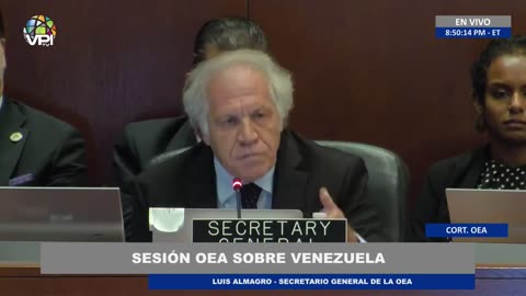 Luis Almagro: "É hora de apresentar acusações contra os principais responsáveis, incluindo Maduro.