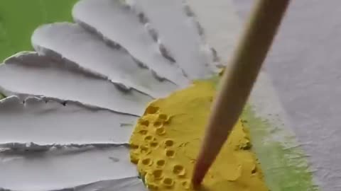Oil pastel Art - White Daisy
